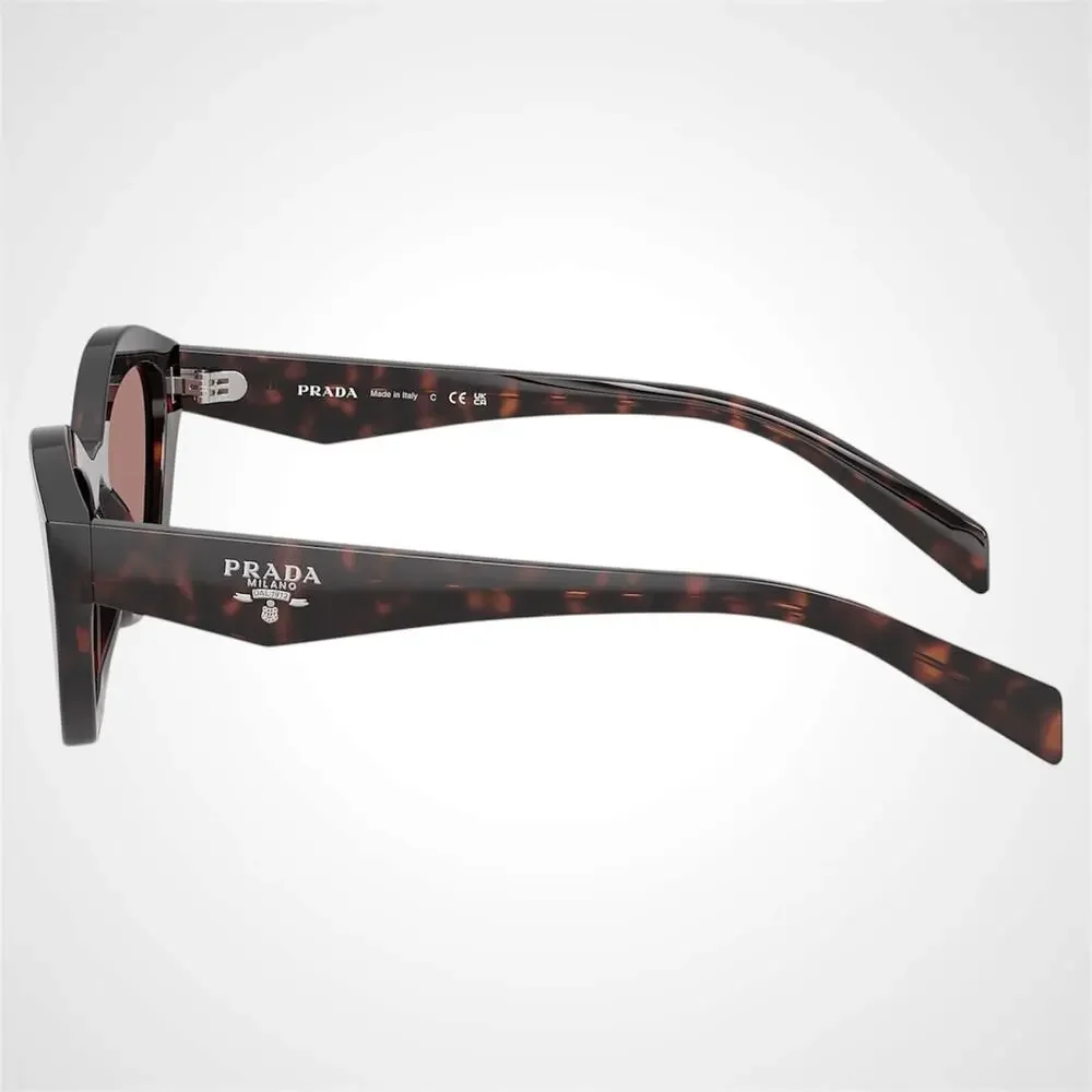 New PRADA Sunglasses Brown Root Tortoise Butterfly Brown Lens - Picture 3 of 6